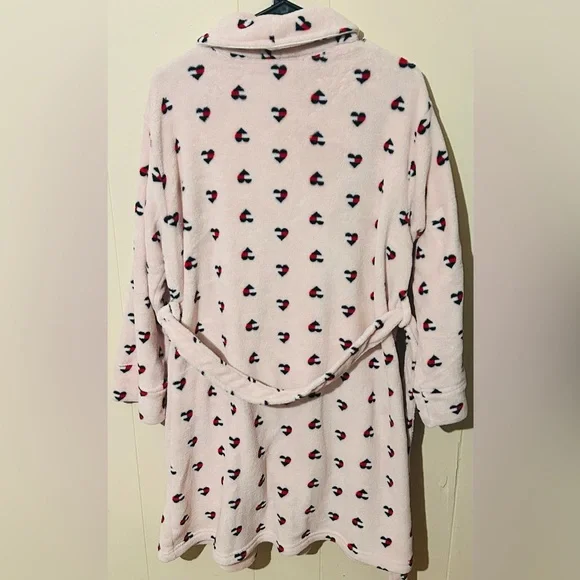 Tommy Hilfiger Women’s Small Heart Logo Pink Robe - Picture 3 of 4